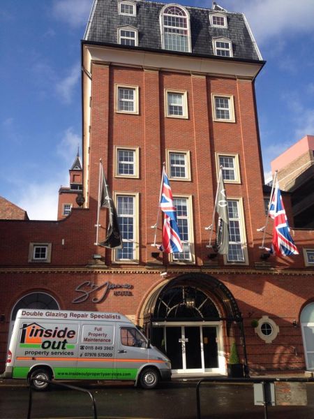Last day at the newly refurbished St James hotel Nottingham finishing off a 96 window repair and refurbishment project: Swipe To View More Images