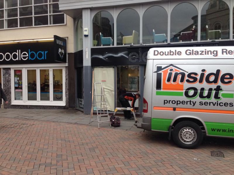 Inside Out replacing another shop plate in hockley Nottingham: Swipe To View More Images
